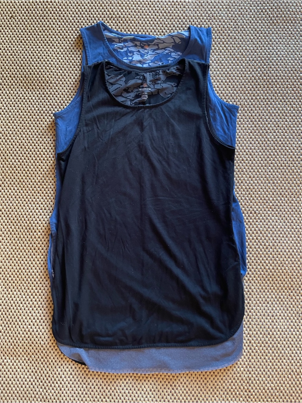 2 Tangerine Longline Tank Tops Black Blue Gray Women’s Medium